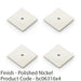 4 PACK Square Kitchen Door Knob Backplate Polished Nickel 38mm x 38mm Plate 1