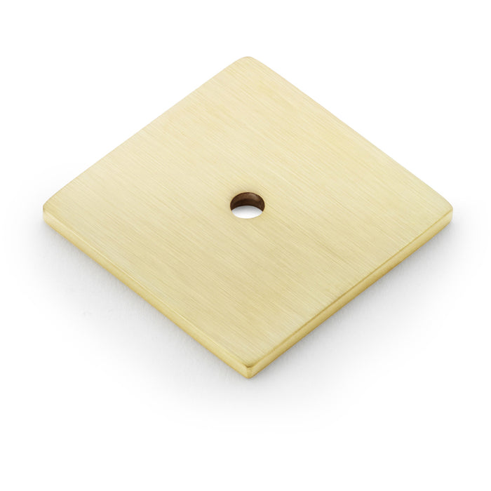 Square Kitchen Door Knob Backplate - Satin Brass 38mm x 38mm Cabinet Plate