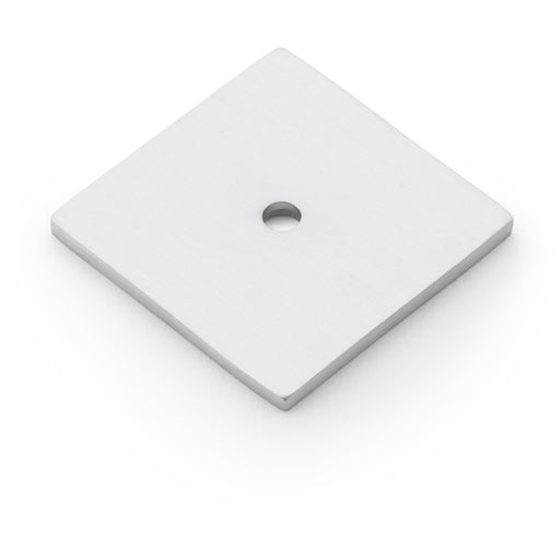 Square Kitchen Door Knob Backplate - Satin Chrome 38mm x 38mm Cabinet Plate