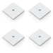 4 PACK Square Kitchen Door Knob Backplate Satin Chrome 38mm x 38mm Cabinet Plate