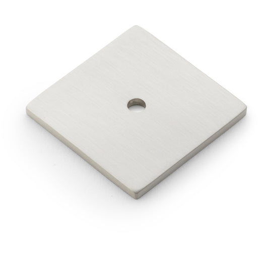 Square Kitchen Door Knob Backplate - Satin Nickel 38mm x 38mm Cabinet Plate