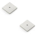 2 PACK Square Kitchen Door Knob Backplate Satin Nickel 38mm x 38mm Cabinet Plate