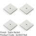 4 PACK Square Kitchen Door Knob Backplate Satin Nickel 38mm x 38mm Cabinet Plate 1