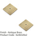 2 PACK Square Kitchen Door Knob Backplate Antique Brass 45mmx45mm Cabinet Plate 1