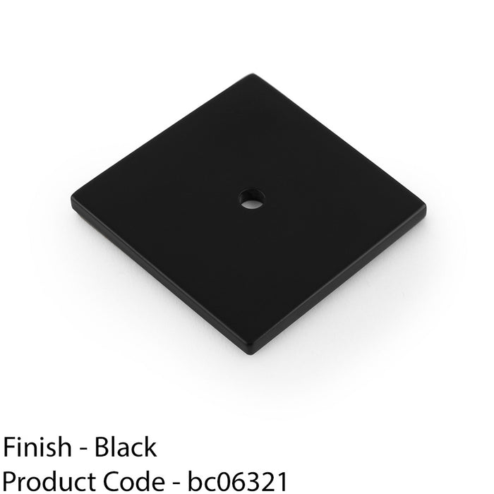 Square Kitchen Door Knob Backplate - Matt Black 45mm x 45mm Cabinet Plate 1