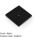 Square Kitchen Door Knob Backplate - Matt Black 45mm x 45mm Cabinet Plate 1