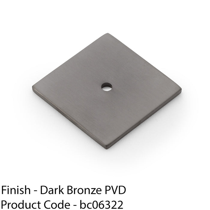 Square Kitchen Door Knob Backplate - Dark Bronze 45mm x 45mm Cabinet Plate 1