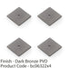 4 PACK Square Kitchen Door Knob Backplate Dark Bronze 45mm x 45mm Cabinet Plate 1