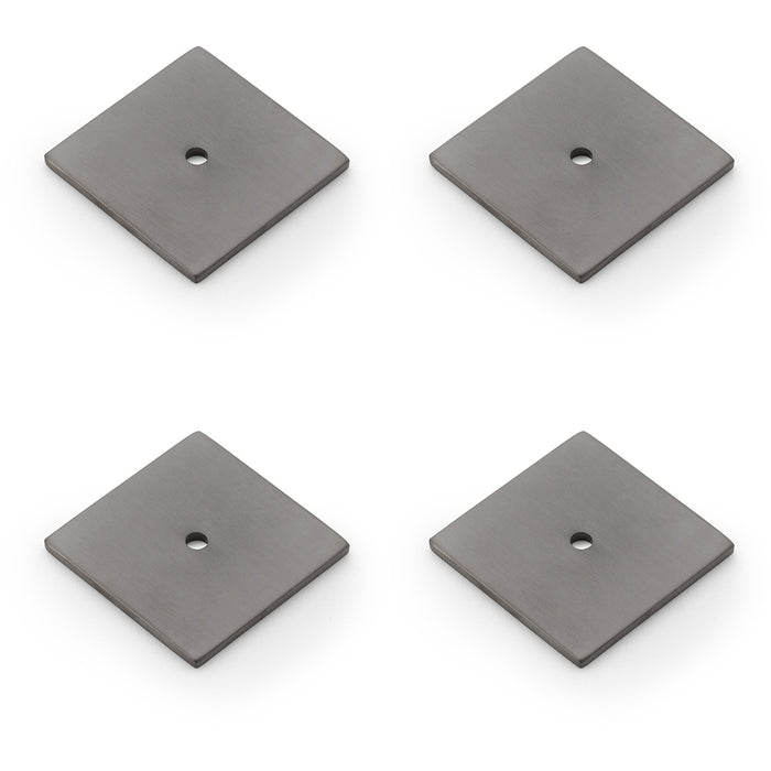 4 PACK Square Kitchen Door Knob Backplate Dark Bronze 45mm x 45mm Cabinet Plate