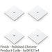 4 PACK Square Kitchen Door Knob Backplate Polished Chrome 45mm x 45mm Plate 1