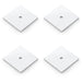 4 PACK Square Kitchen Door Knob Backplate Polished Chrome 45mm x 45mm Plate