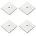 4 PACK Square Kitchen Door Knob Backplate Polished Nickel 45mm x 45mm Plate