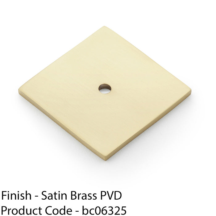 Square Kitchen Door Knob Backplate - Satin Brass 45mm x 45mm Cabinet Plate 1