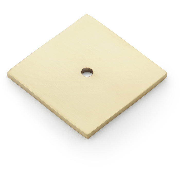 Square Kitchen Door Knob Backplate - Satin Brass 45mm x 45mm Cabinet Plate