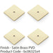 4 PACK Square Kitchen Door Knob Backplate Satin Brass 45mm x 45mm Cabinet Plate 1