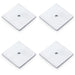 4 PACK Square Kitchen Door Knob Backplate Satin Chrome 45mm x 45mm Cabinet Plate