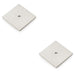 2 PACK Square Kitchen Door Knob Backplate Satin Nickel 45mm x 45mm Cabinet Plate