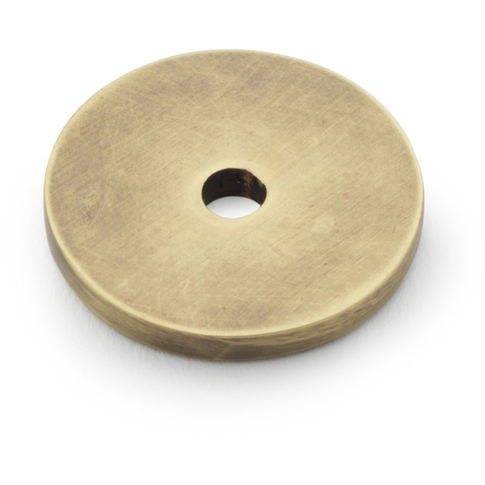 Round Kitchen Door Knob Backplate - Antique Brass 25mm Diameter Circular Plate
