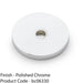 Round Kitchen Door Knob Backplate - Polished Chrome 25mm Diameter Circular Plate 1
