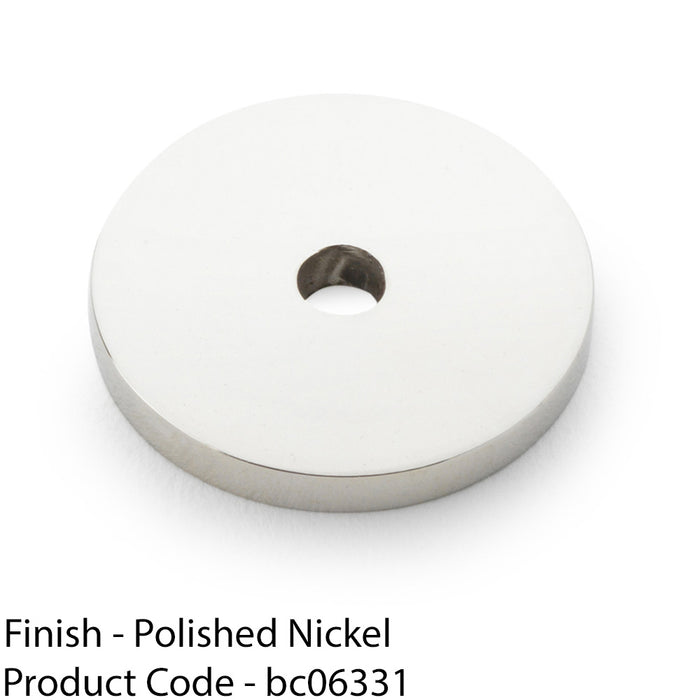 Round Kitchen Door Knob Backplate - Polished Nickel 25mm Diameter Circular Plate 1