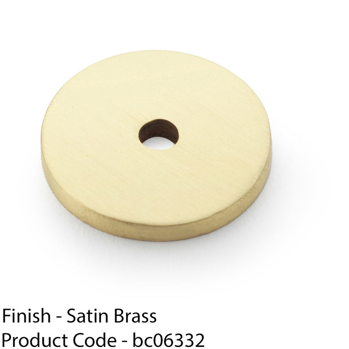 Round Kitchen Door Knob Backplate - Satin Brass 25mm Diameter Circular Plate 1