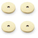 4 PACK Round Kitchen Door Knob Backplate Satin Brass 25mm Circular Plate