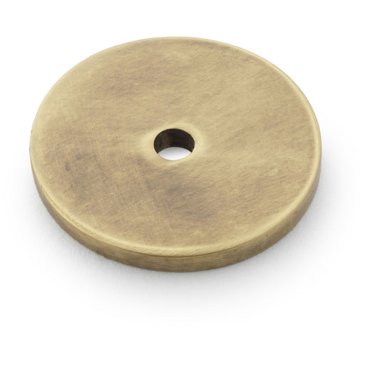 Round Kitchen Door Knob Backplate - Antique Brass 30mm Diameter Circular Plate