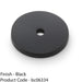 Round Kitchen Door Knob Backplate - Matt Black 30mm Diameter Circular Plate 1