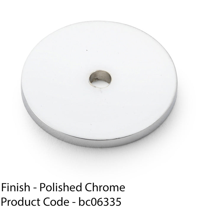Round Kitchen Door Knob Backplate - Polished Chrome 30mm Diameter Circular Plate 1