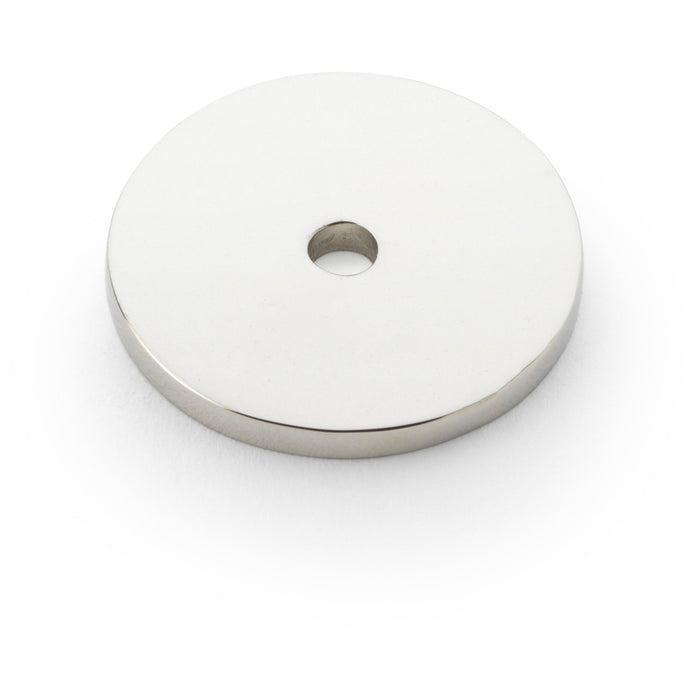 Round Kitchen Door Knob Backplate - Polished Nickel 30mm Diameter Circular Plate