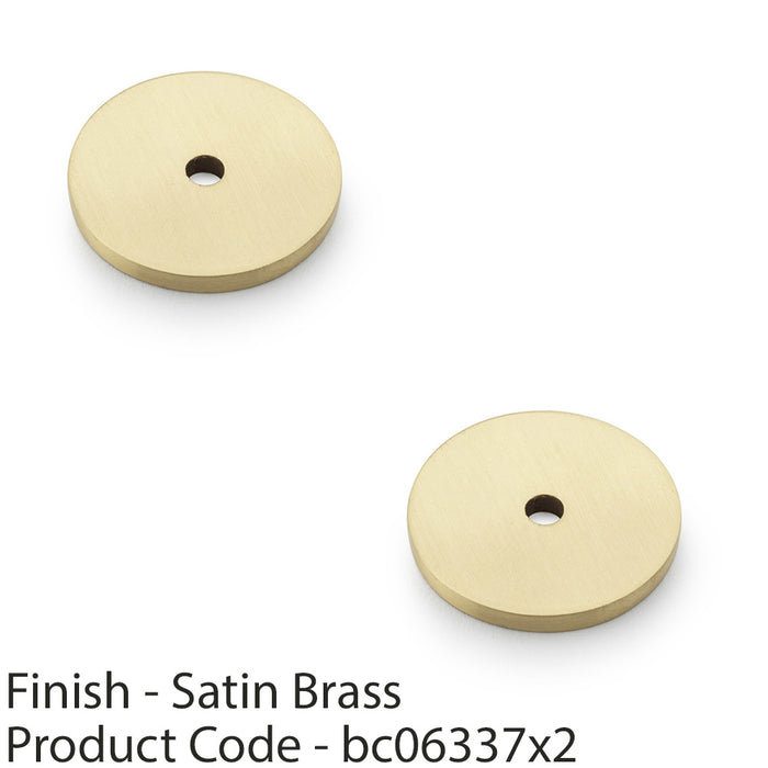 2 PACK Round Kitchen Door Knob Backplate Satin Brass 30mm Circular Plate 1