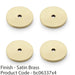 4 PACK Round Kitchen Door Knob Backplate Satin Brass 30mm Circular Plate 1