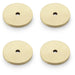 4 PACK Round Kitchen Door Knob Backplate Satin Brass 30mm Circular Plate