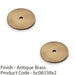 2 PACK Round Kitchen Door Knob Backplate Antique Brass 35mm Circular Plate 1