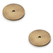 2 PACK Round Kitchen Door Knob Backplate Antique Brass 35mm Circular Plate