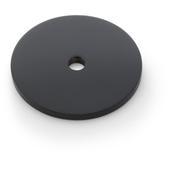 Round Kitchen Door Knob Backplate - Matt Black 35mm Diameter Circular Plate