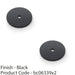 2 PACK Round Kitchen Door Knob Backplate Matt Black 35mm Diameter Circular Plate 1