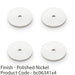 4 PACK Round Kitchen Door Knob Backplate Polished Nickel 35mm Circular Plate 1