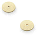 2 PACK Round Kitchen Door Knob Backplate Satin Brass 35mm Circular Plate