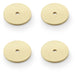 4 PACK Round Kitchen Door Knob Backplate Satin Brass 35mm Circular Plate