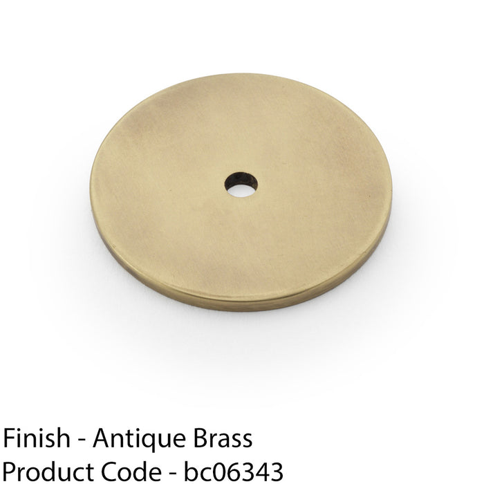 Round Kitchen Door Knob Backplate - Antique Brass 40mm Diameter Circular Plate 1