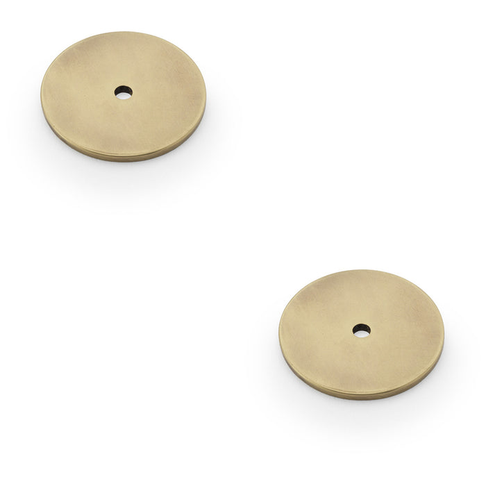 2 PACK Round Kitchen Door Knob Backplate Antique Brass 40mm Circular Plate