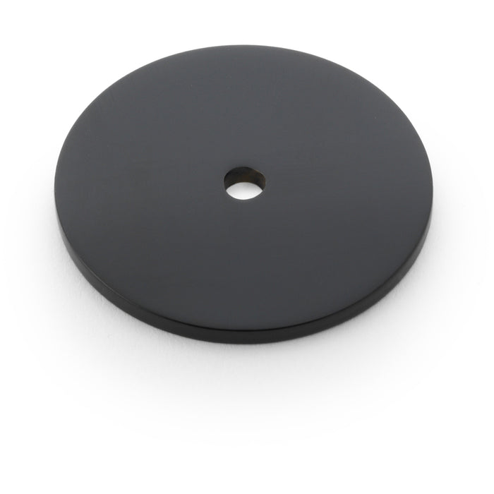 Round Kitchen Door Knob Backplate - Matt Black 40mm Diameter Circular Plate