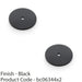 2 PACK Round Kitchen Door Knob Backplate Matt Black 40mm Diameter Circular Plate 1