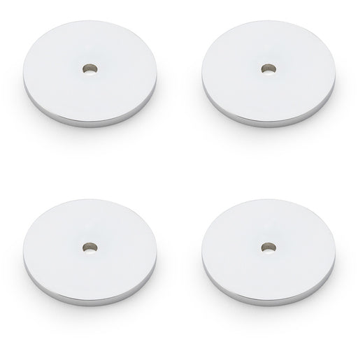 4 PACK Round Kitchen Door Knob Backplate Polished Chrome 40mm Circular Plate
