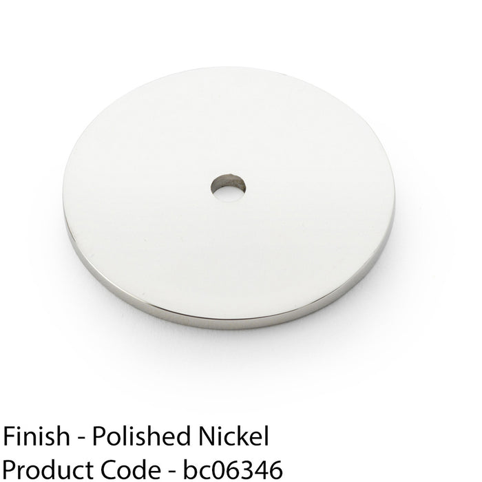 Round Kitchen Door Knob Backplate - Polished Nickel 40mm Diameter Circular Plate 1