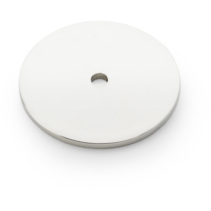 Round Kitchen Door Knob Backplate - Polished Nickel 40mm Diameter Circular Plate