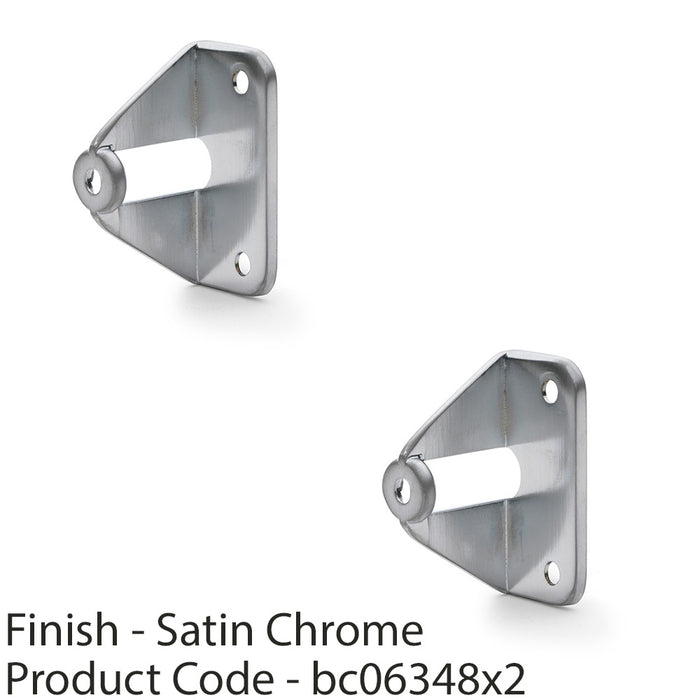 2 PACK Folding Sliding & Slab Door Handle Adapter Knobs & Pulls Satin Chrome 1