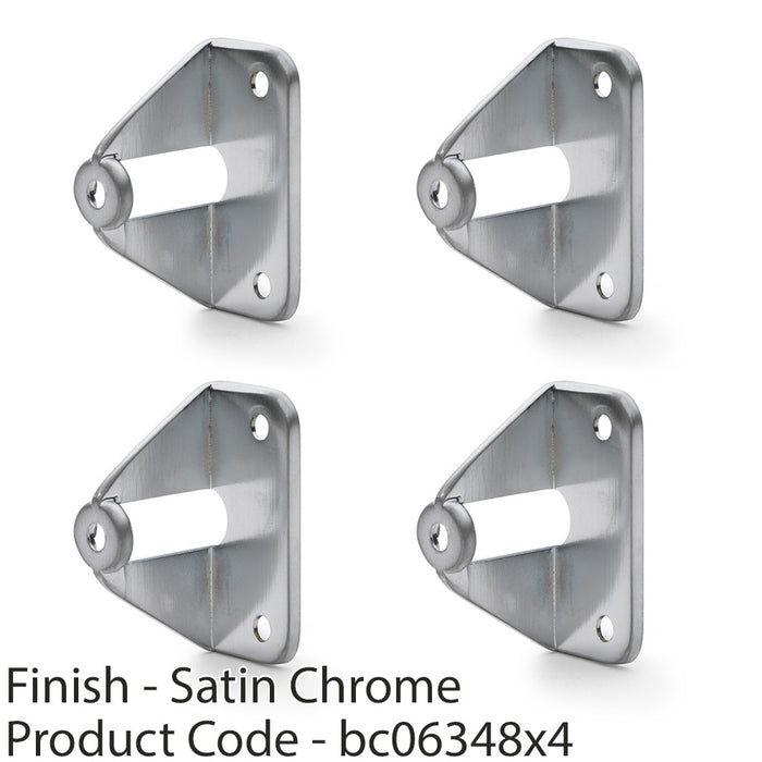 4 PACK Folding Sliding & Slab Door Handle Adapter Knobs & Pulls Satin Chrome 1