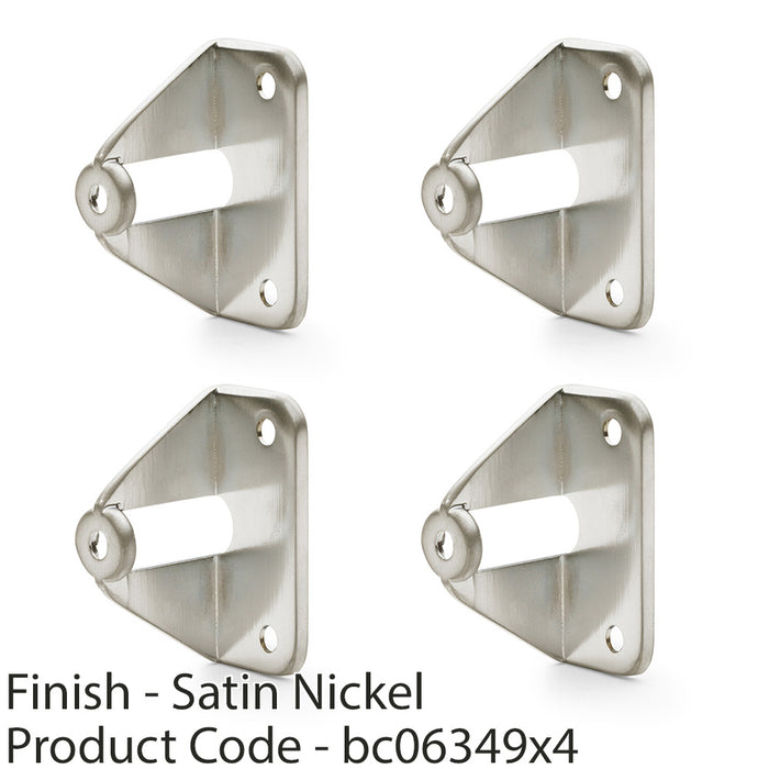 4 PACK Folding Sliding & Slab Door Handle Adapter Knobs & Pulls Satin Nickel 1